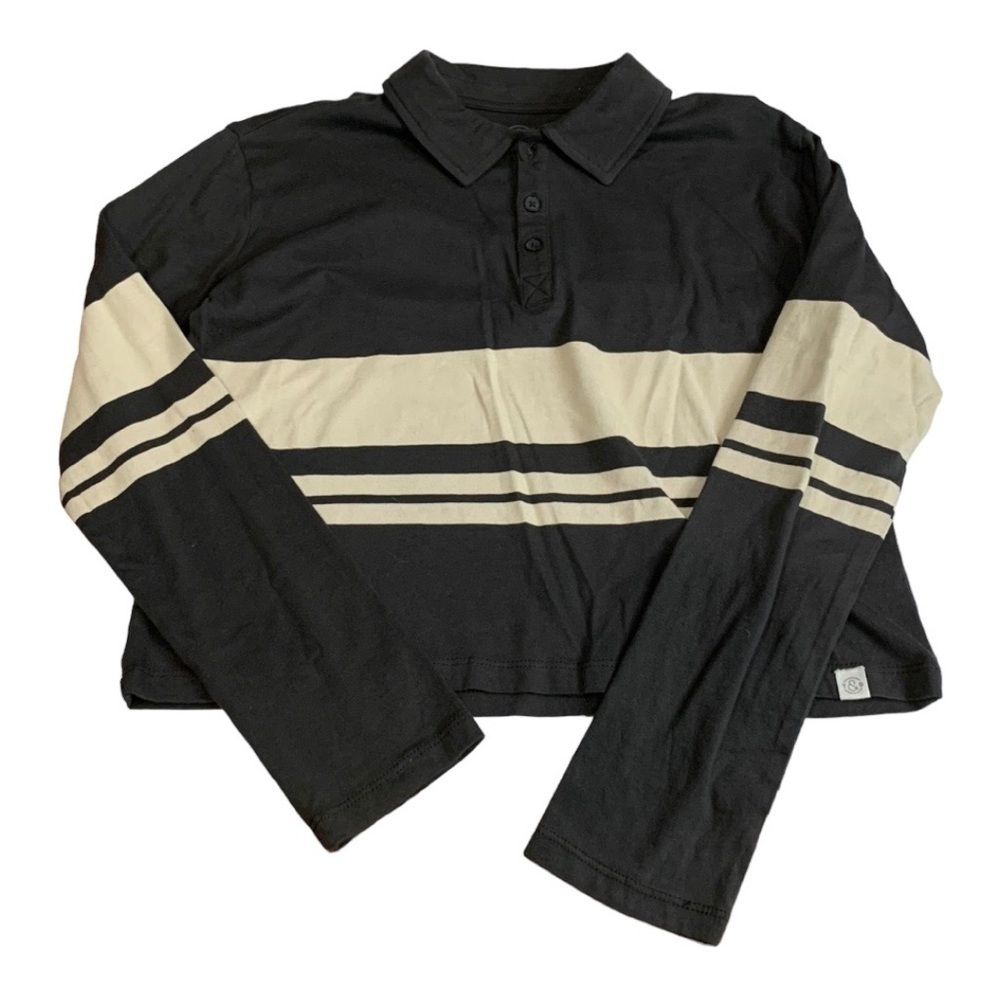 Treasure & Bond Grey Long Sleeve Polo Size L